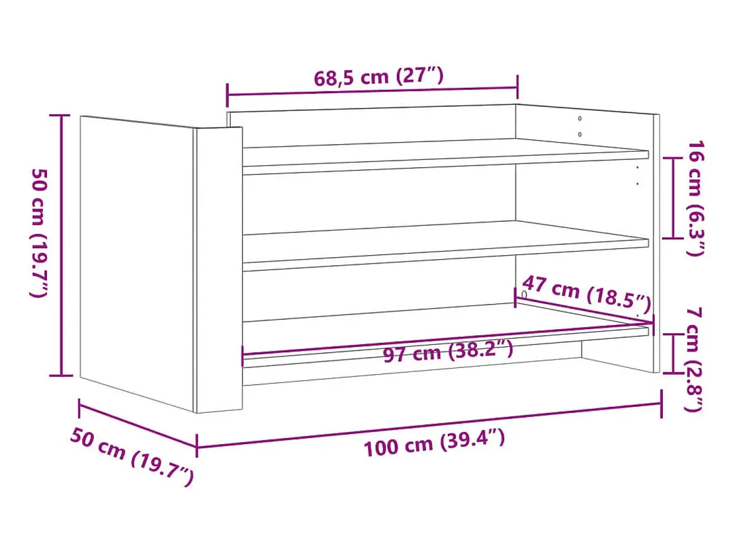Mesa de centro madera de ingeniería roble Sonoma 100x50x50 cm
