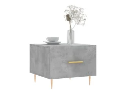 Mesa de centro madera de ingeniería gris hormigón 50x50x40 cm