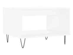 Mesa de centro madera de ingeniería blanca 60x50x40 cm
