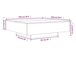 Mesa de centro madera de ingeniería blanco 100x100x31 cm