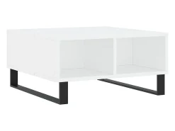 Mesa de centro madera de ingeniería blanco 60x60x30 cm