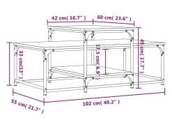 Mesa de centro madera de ingeniería roble Sonoma 102x60x45 cm