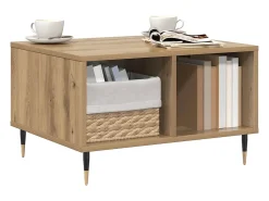 Mesa de centro madera de ingeniería roble artisan 60x50x36,5 cm
