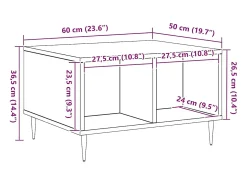 Mesa de centro madera de ingeniería roble artisan 60x50x36,5 cm