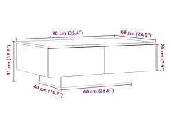 Mesa de centro madera de ingeniería roble artisan 90x60x31 cm