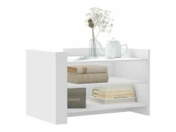 Mesa de centro madera de ingeniería blanca 80x50x50 cm
