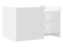 Mesa de centro madera de ingeniería blanca 80x50x50 cm
