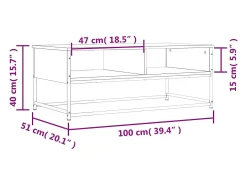 Mesa de centro madera de ingeniería roble ahumado 100x51x40 cm