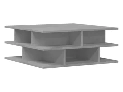 Mesa de centro madera de ingeniería gris hormigón 70x70x29 cm
