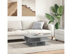 Mesa de centro madera de ingeniería gris hormigón 70x70x29 cm