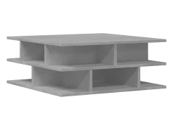 Mesa de centro madera de ingeniería gris hormigón 70x70x29 cm