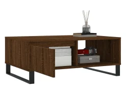 Mesa de centro madera de ingeniería roble marrón 90x60x35 cm