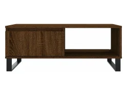 Mesa de centro madera de ingeniería roble marrón 90x60x35 cm