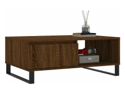 Mesa de centro madera de ingeniería roble marrón 90x60x35 cm