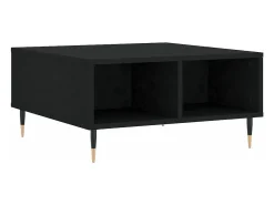 Mesa de centro madera de ingeniería negro 60x60x30 cm