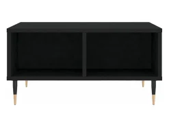 Mesa de centro madera de ingeniería negro 60x60x30 cm