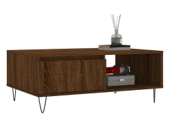 Mesa de centro madera de ingeniería roble marrón 90x60x35 cm