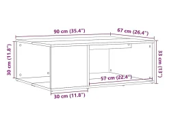 Mesa de centro madera de ingeniería roble artisan 90x67x33 cm