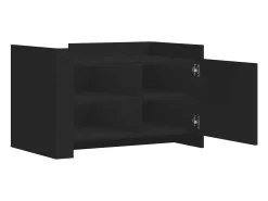Mesa de centro madera de ingeniería negra 80x50x50 cm