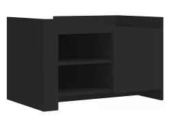 Mesa de centro madera de ingeniería negra 80x50x50 cm