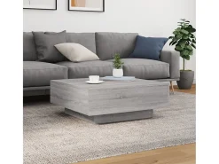 Mesa de centro madera de ingeniería gris Sonoma 80x80x31 cm