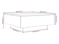 Mesa de centro madera de ingeniería gris Sonoma 80x80x31 cm