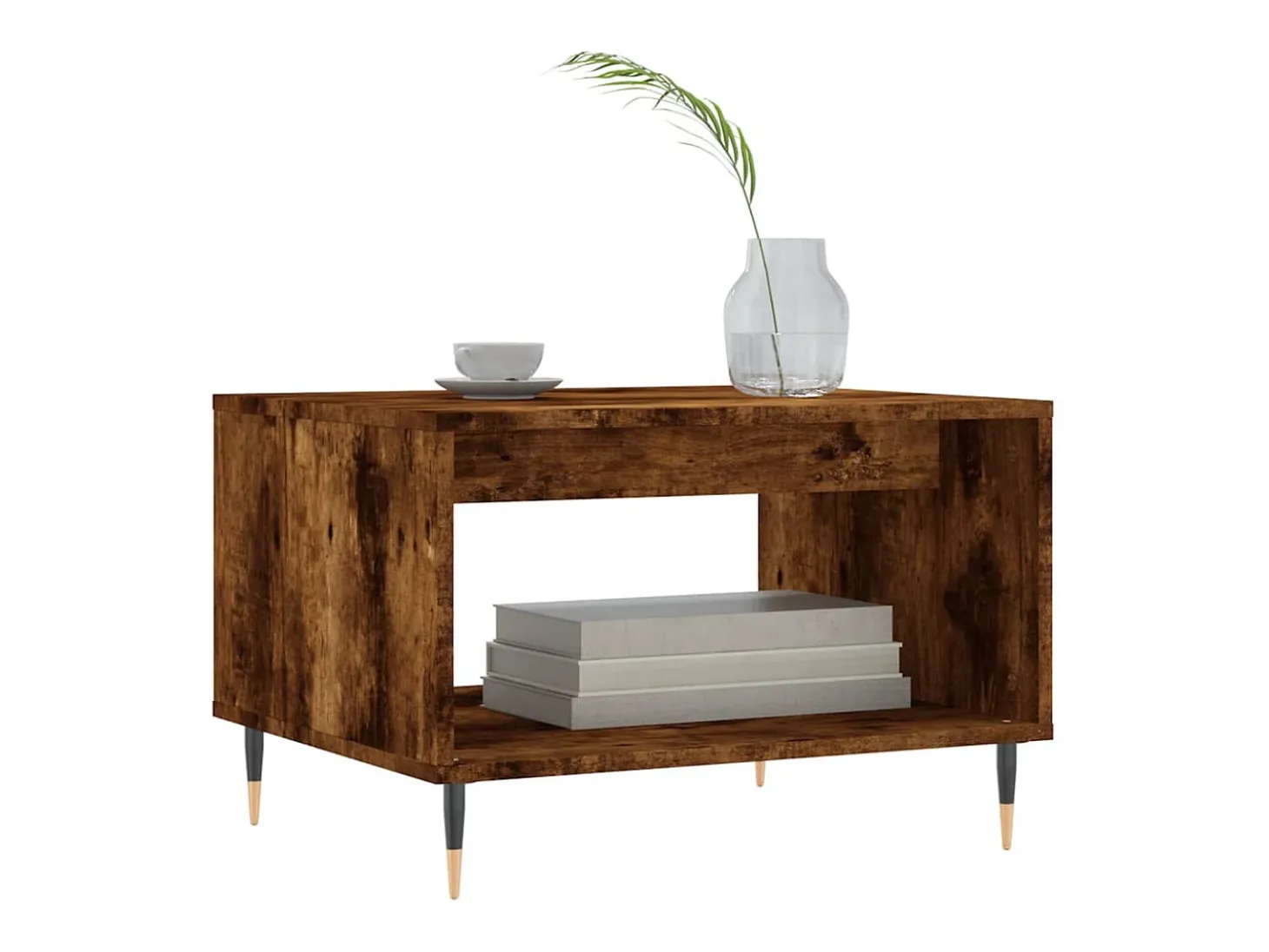 Mesa de centro madera de ingeniería roble ahumado 60x50x40 cm