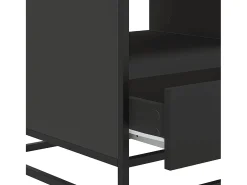 Mesa de centro madera de ingeniería y metal negro 100x50x45 cm