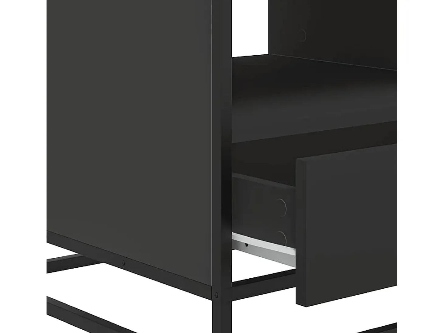 Mesa de centro madera de ingeniería y metal negro 100x50x45 cm