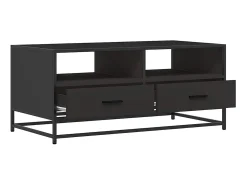 Mesa de centro madera de ingeniería y metal negro 100x50x45 cm