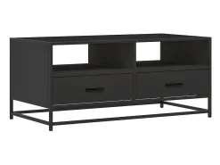 Mesa de centro madera de ingeniería y metal negro 100x50x45 cm
