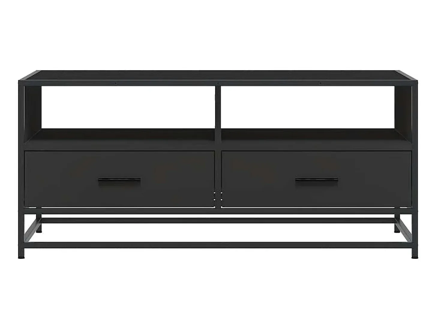 Mesa de centro madera de ingeniería y metal negro 100x50x45 cm