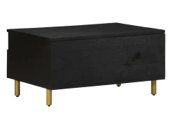 Mesa de centro madera de ingeniería negra 80x54x40 cm