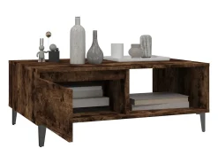 Mesa de centro madera de ingeniería roble ahumado 90x60x35 cm