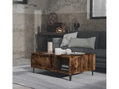 Mesa de centro madera de ingeniería roble ahumado 90x60x35 cm
