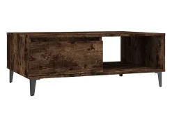 Mesa de centro madera de ingeniería roble ahumado 90x60x35 cm