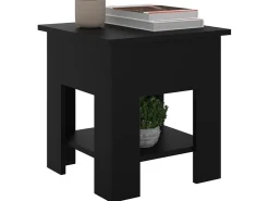 Mesa de centro madera de ingeniería negra 40x40x42 cm ES23829