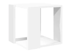 Mesa de centro madera de ingeniería blanca 32x32x30 cm