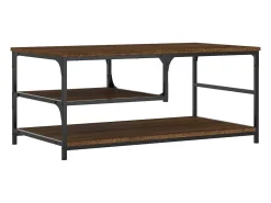 Mesa de centro madera de ingeniería roble marrón 90x49x40 cm