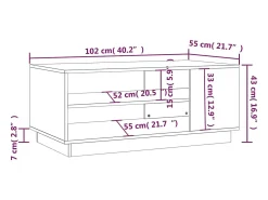 Mesa de centro madera de ingeniería gris hormigón 102x55x43 cm