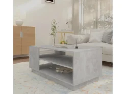 Mesa de centro madera de ingeniería gris hormigón 102x55x43 cm