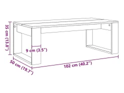 Mesa de centro madera de ingeniería envejecida 102x50x35 cm