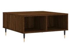 Mesa de centro madera de ingeniería roble marrón 60x60x30 cm