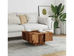 Mesa de centro madera de ingeniería envejecida 60x60x31,5 cm
