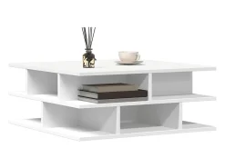 Mesa de centro madera de ingeniería blanco 70x70x29 cm