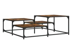Mesa de centro madera de ingeniería roble ahumado 107x107x40 cm