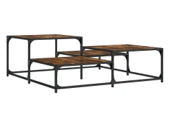 Mesa de centro madera de ingeniería roble ahumado 107x107x40 cm