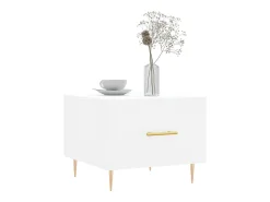 Mesa de centro madera de ingeniería blanca 50x50x40 cm