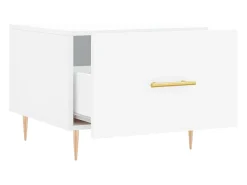 Mesa de centro madera de ingeniería blanca 50x50x40 cm