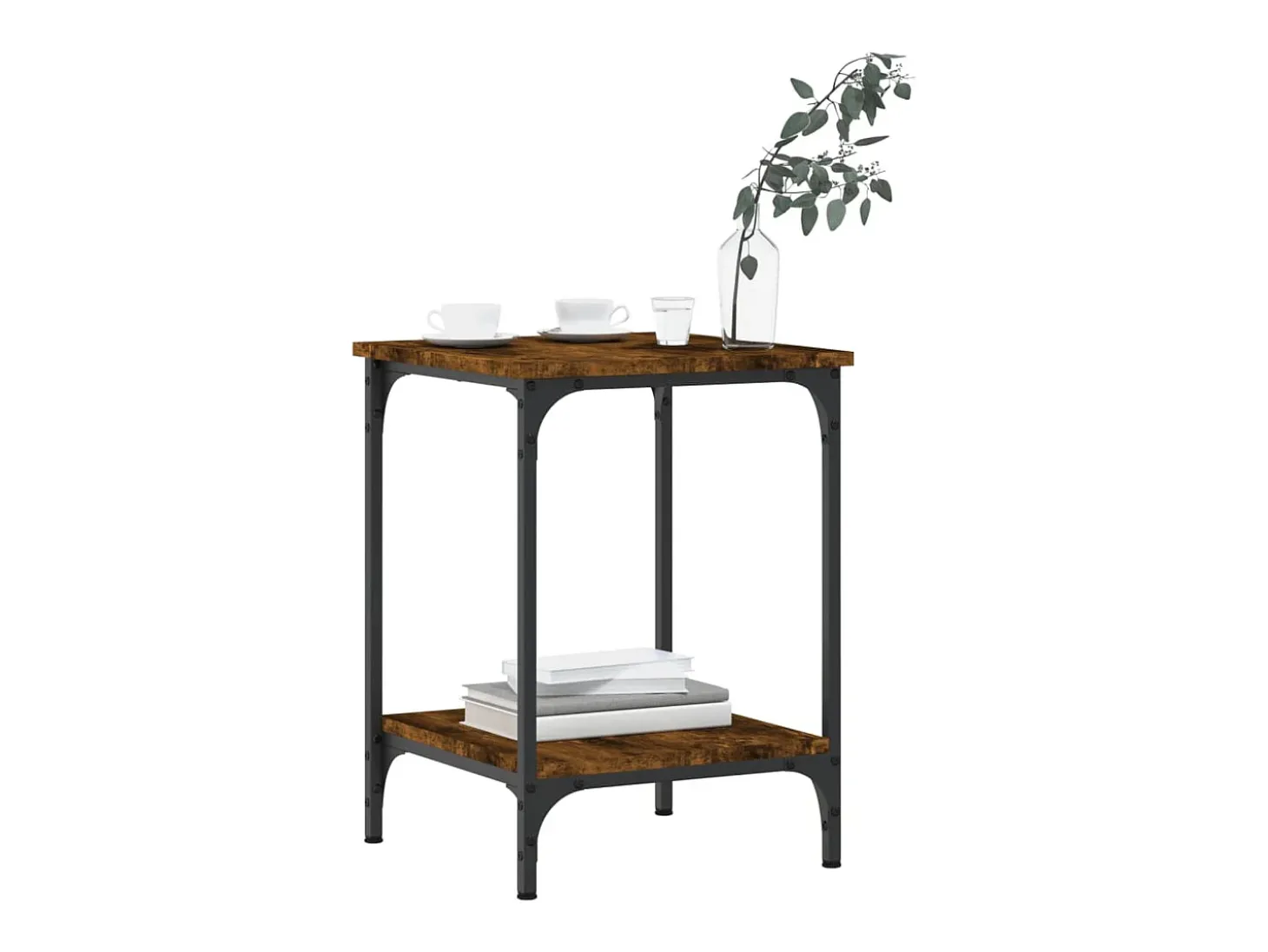 Mesa de centro madera de ingeniería roble ahumado 40x40x55 cm